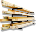 800 LB Capacity Wood Organizer Wall Rack - Black 4-Level Storage
