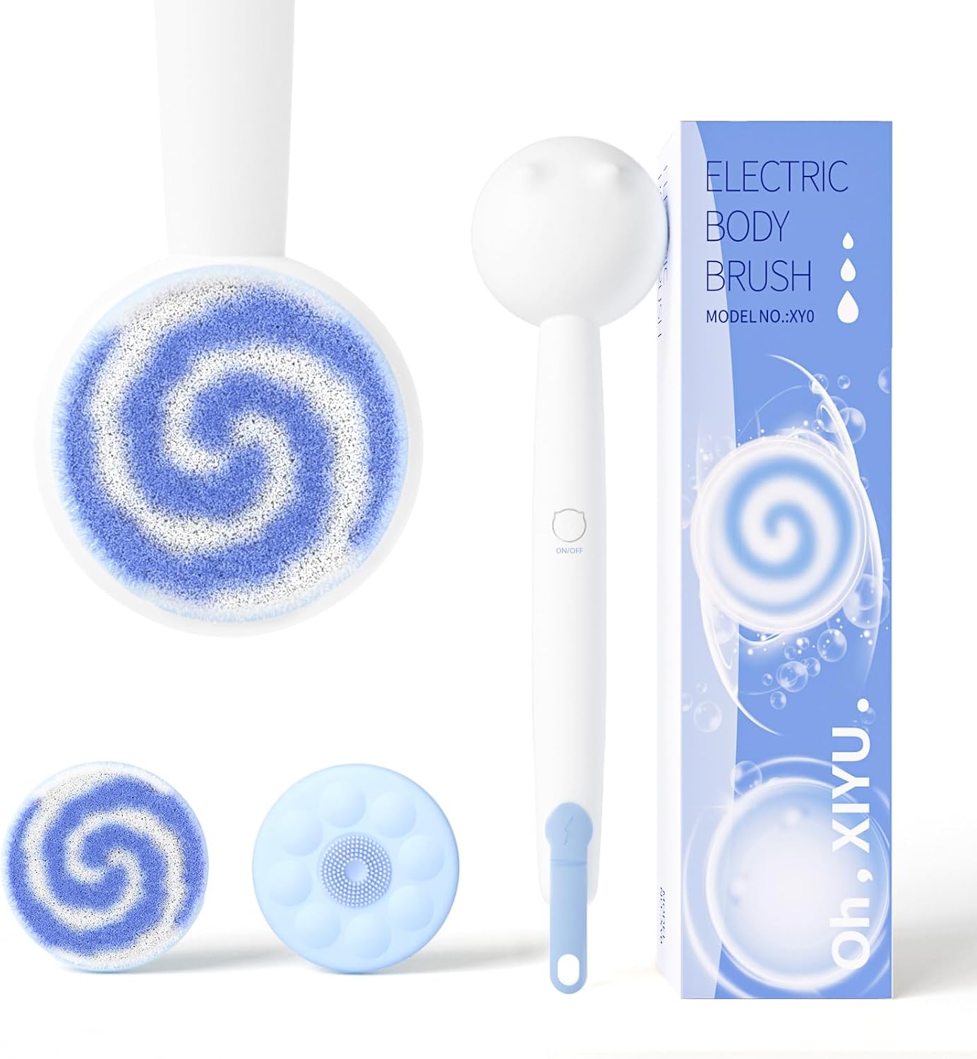 Electric Back Scrubber for Shower with Dual Heads & Speed Modes