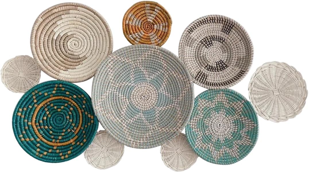 Wicker Basket Wall Decor Set of 10 for Bohemian Style Homes