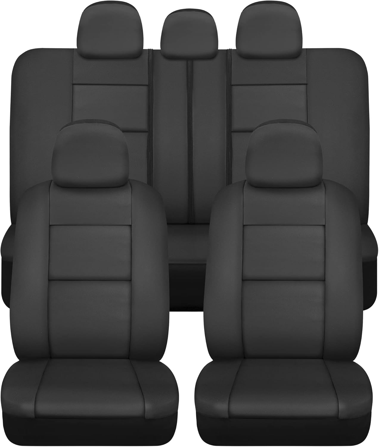 BDK Black Croc Skin Full Set Seat Covers: Airbag Safe!