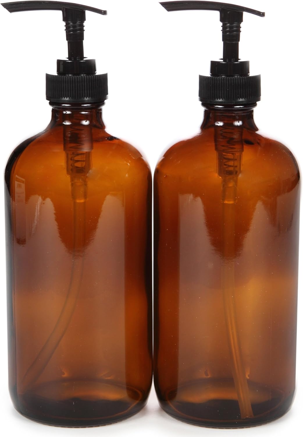 Enhance Self-care: 2 Large 16oz Amber Glass Bottles