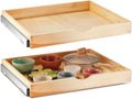 2 Set Wooden Pull Out Tray Organizer 27in x 21in - Smooth Slide