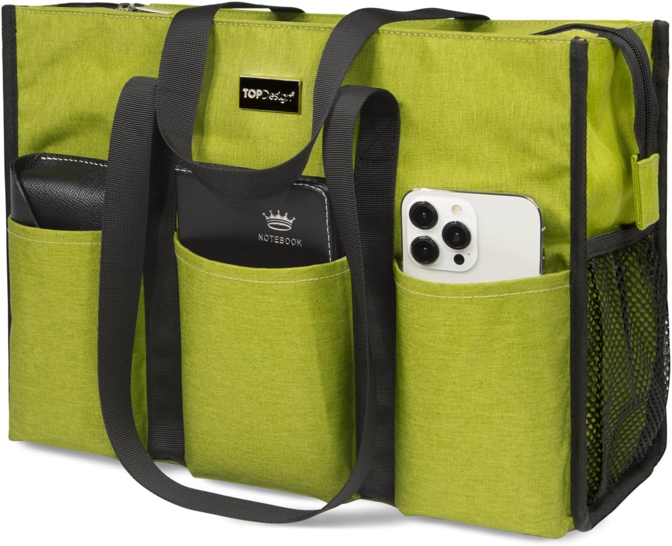 Utility Water Resistant Tote Bag with 13 Pockets for Women