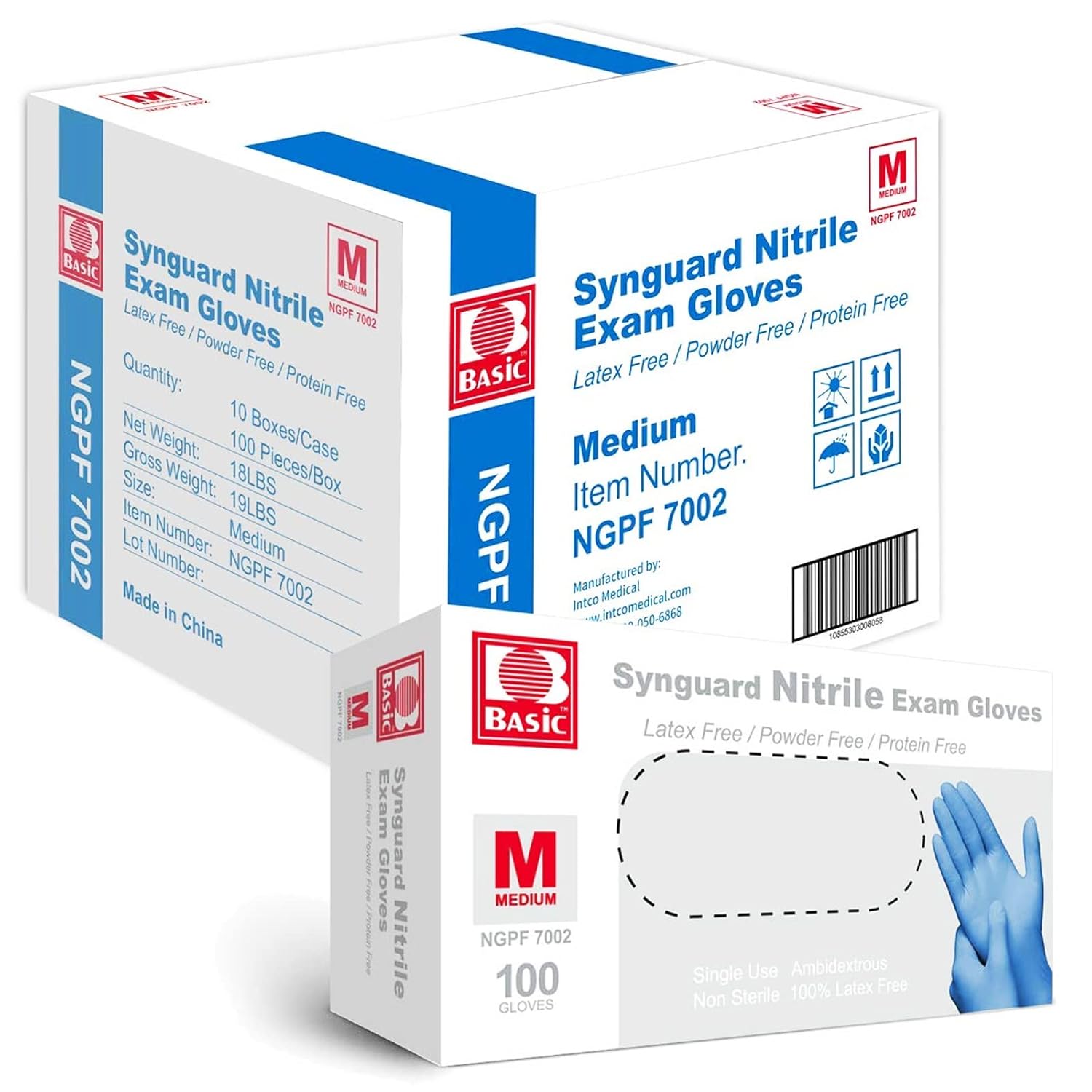 Blue Nitrile Exam Gloves - Latex-Free & Powder-Free - 1000 pcs
