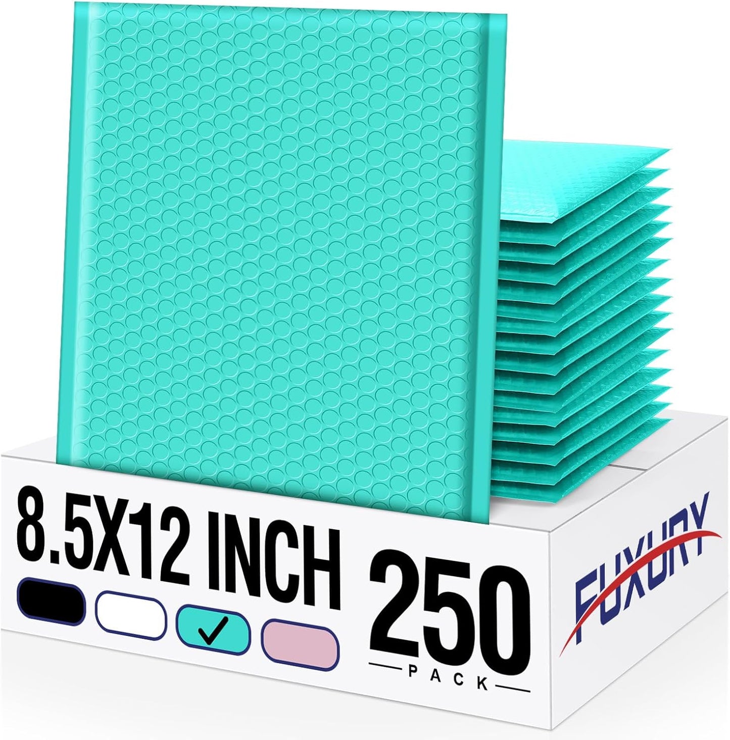 Fuxury 250Pack Teal Bubble Mailers for Secure Shipping Needs