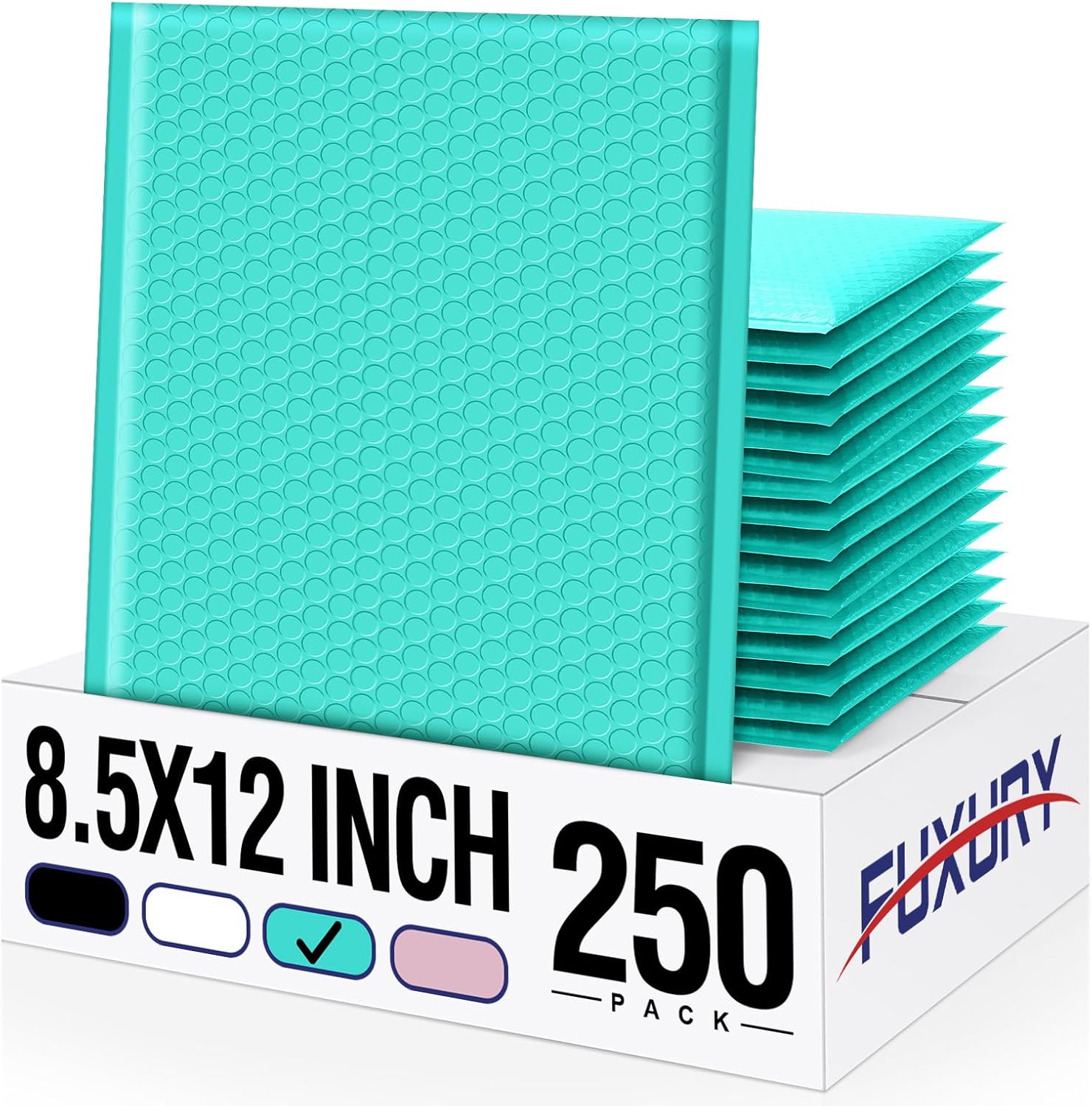 Fuxury 250Pack Teal Bubble Mailers for Secure Shipping Needs