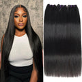Human Hair Straight Bundles 14 16 18 in - Natural, Full Virgin Hair