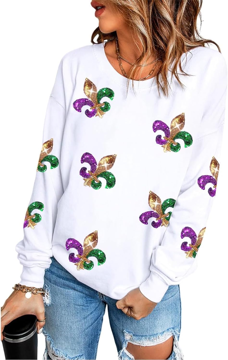Mardi Gras Sequin Sweatshirt by SELINK