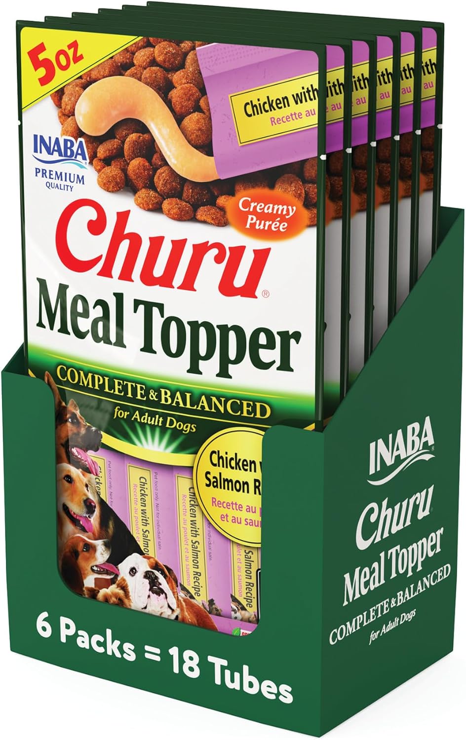 Churu Meal Topper for Dogs - Creamy Puree Chicken & Salmon