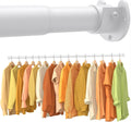 2 Pack Closet Rods for Hanging Clothes - Stepless Adjustable No-Cut