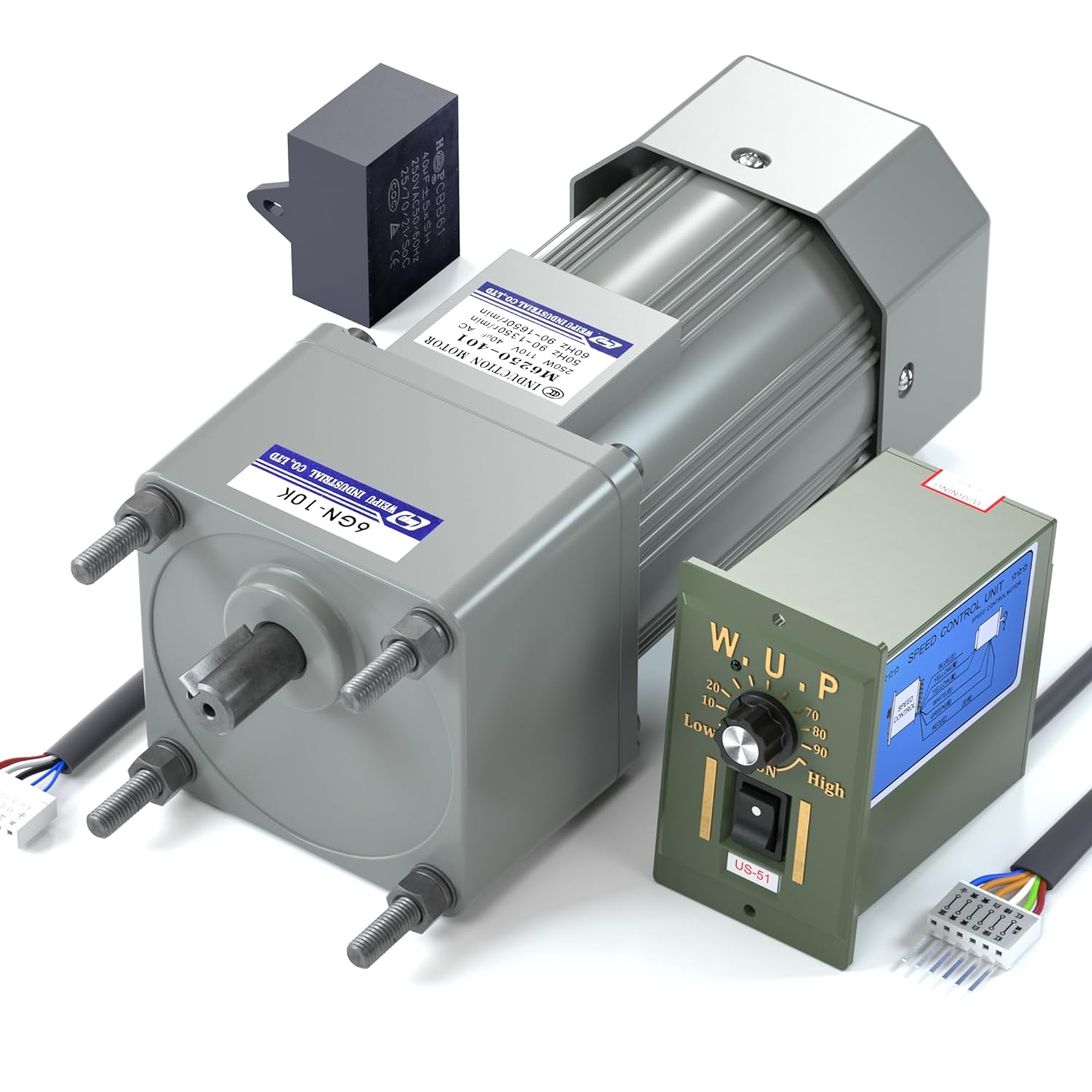 High Torque AC Motor with Speed Controller and Gear Box