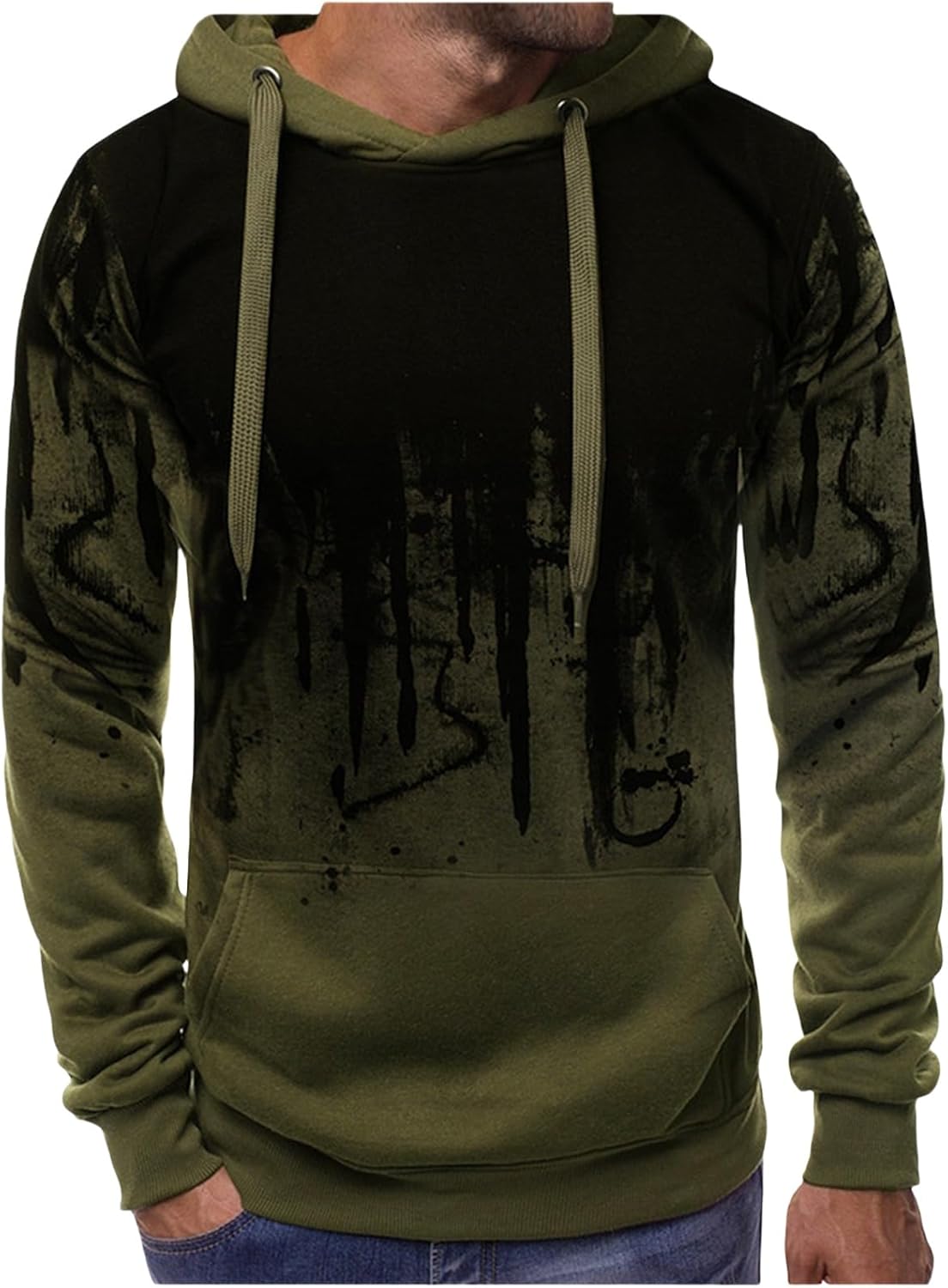 Gradient Print Lightweight Hoodie for Men | Fall/Winter Stylish Pullover
