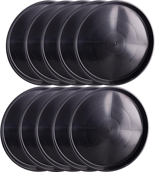 10 Pack 20 Inch Plant Saucer Trays for Pots - Black Drip Trays