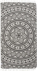 Sand Cloud Turkish Beach Towel Mandala (Dark Grey) - Sand Free, Quick
