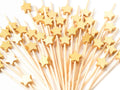 Matt Gold Star Cocktail Picks - 100 Handmade Wooden Sticks