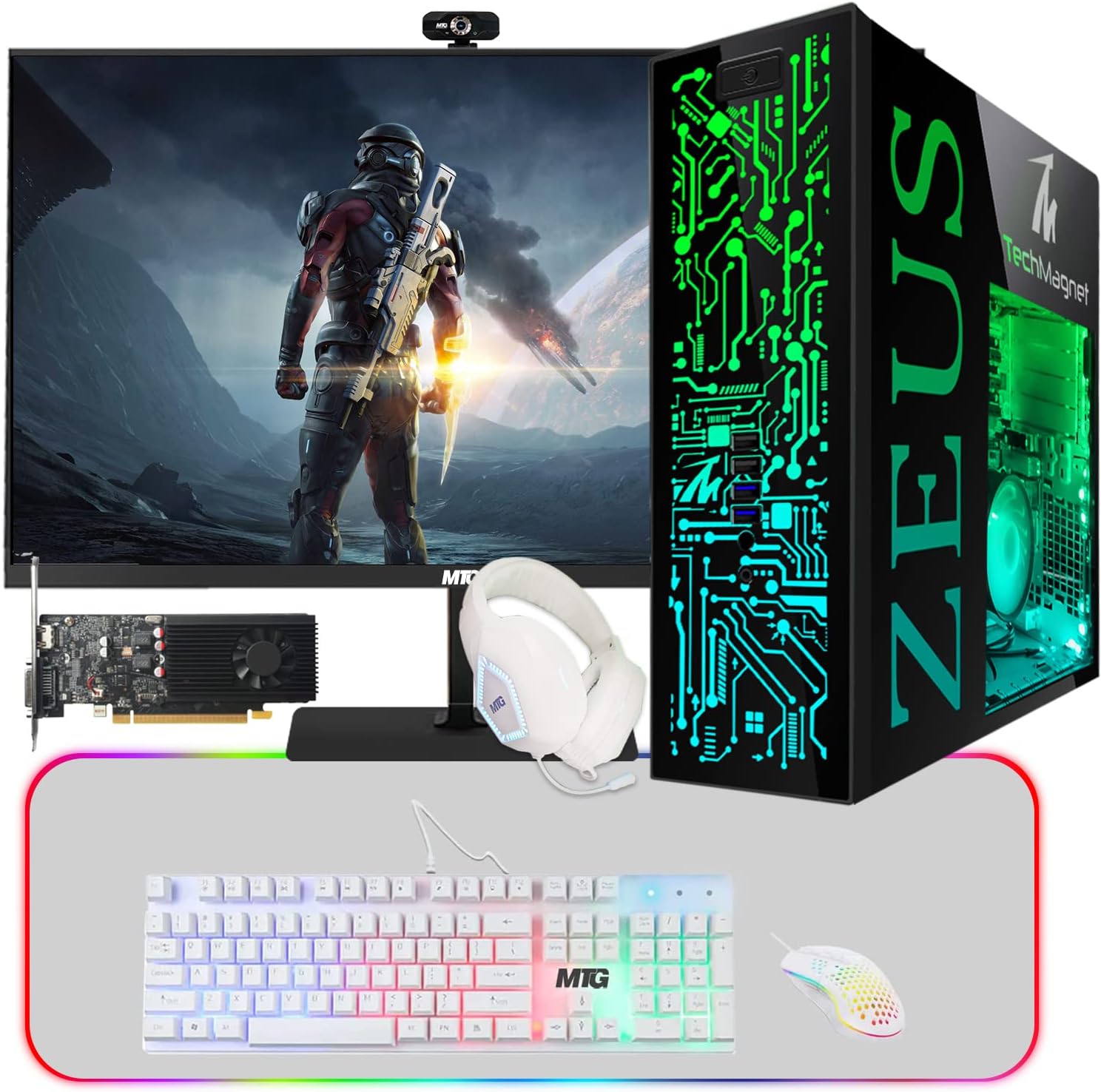 TechMagnet Gaming Desktop PC with Intel i7 and 22 Inch Monitor