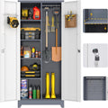 Broom Storage Cabinet 72.8 in - Tall Utility Closet for Garage