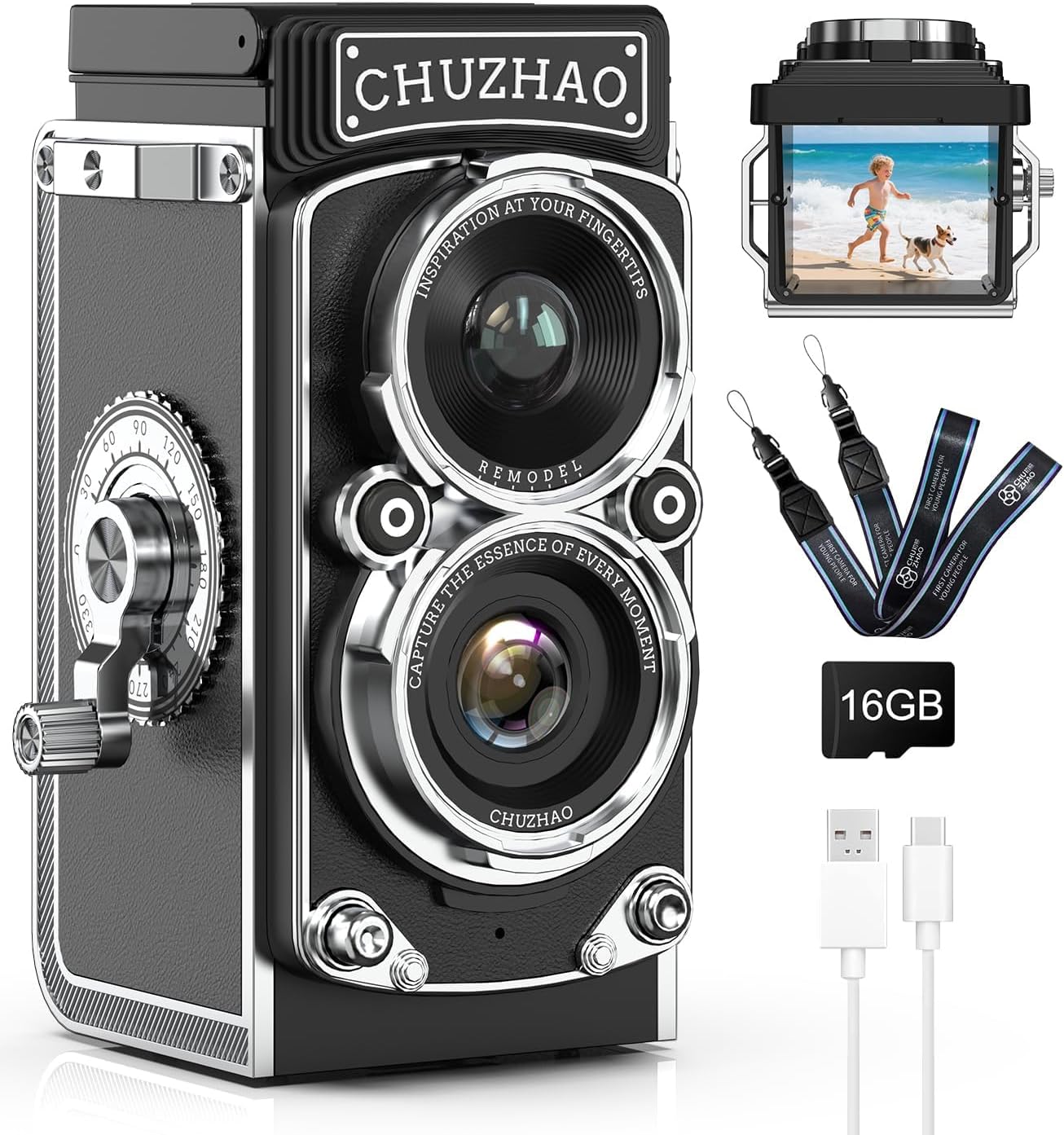Chuzhao Retro TLR Style Digital Camera for All Ages