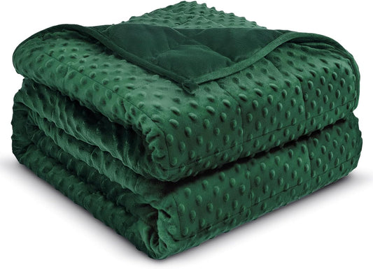 Weighted Blanket 15lbs for Adults, Ultra Soft Minky Dot Comfort