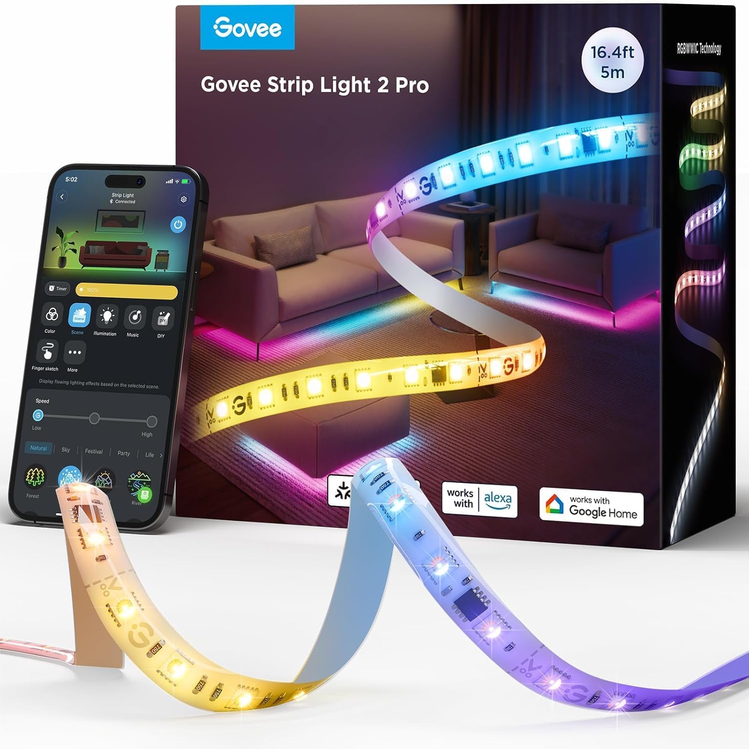 Govee RGBIC Strip Light 2 Pro: Smart LED Lights for Home Decor