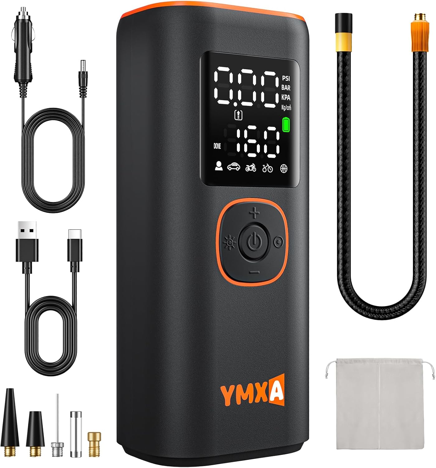 Fast Inflate 160 PSI Car Tire Pump by YMXA