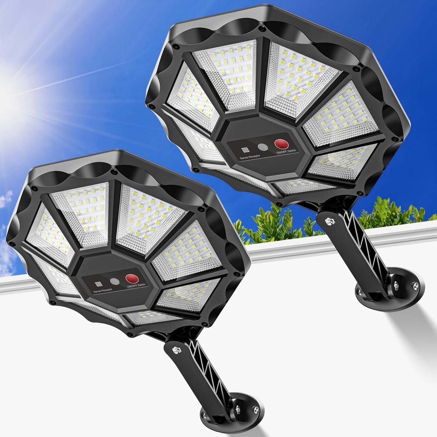 Solar Lights Outdoor with Motion Sensor for Yard and Garden