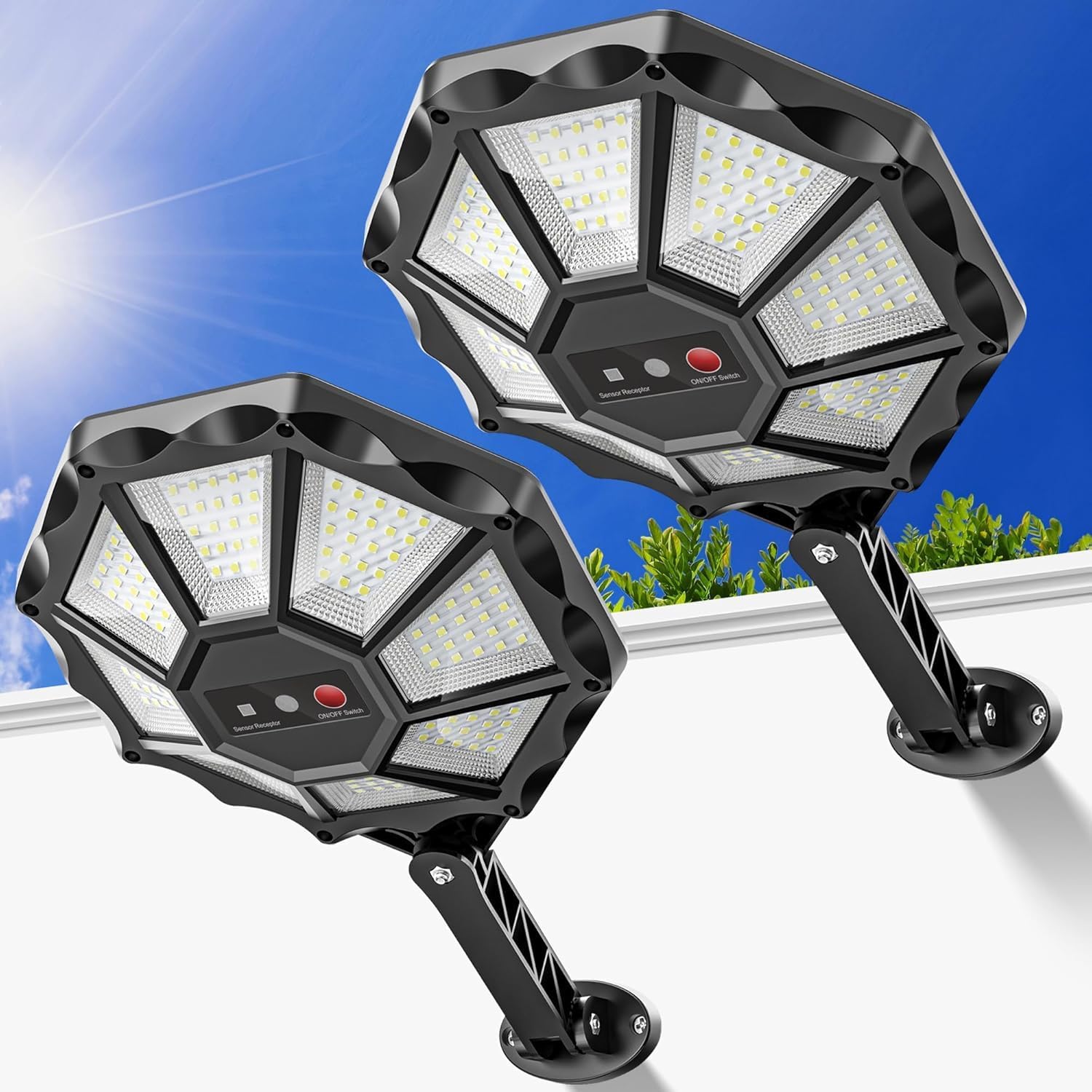 Solar Lights Outdoor with Motion Sensor for Yard and Garden