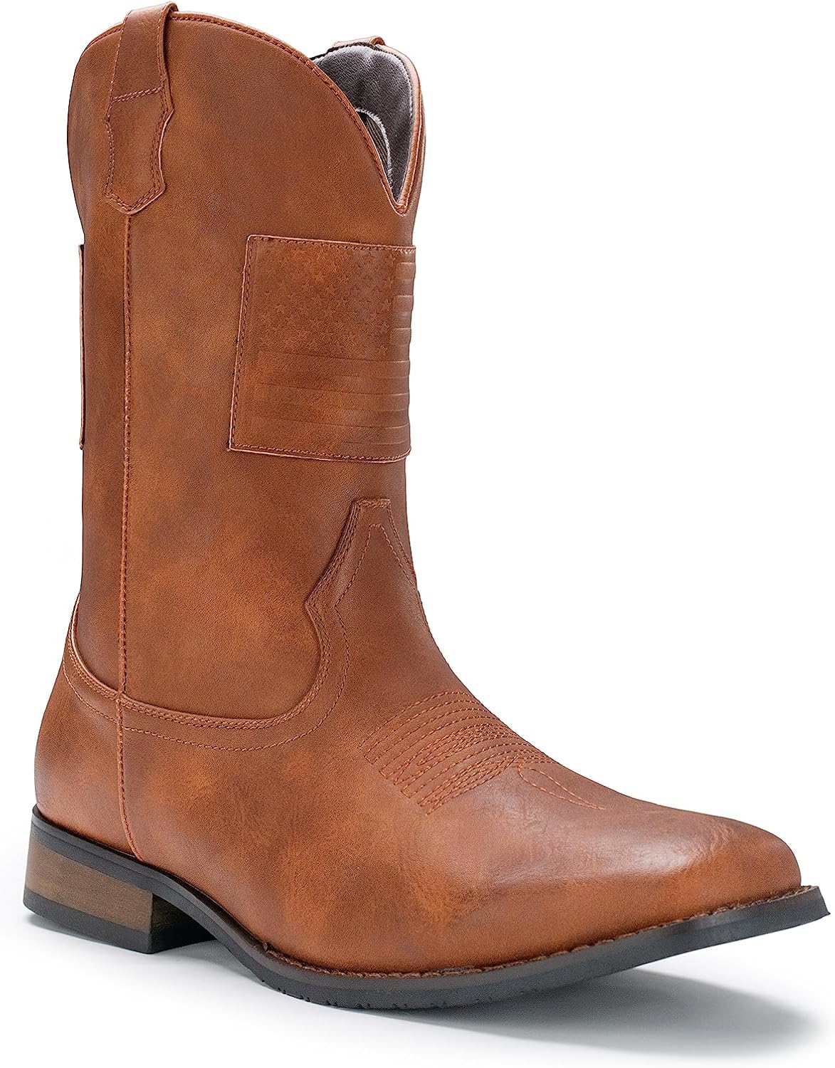 IUV Cowboy Boots for Men: Stylish Retro Square Toe Design