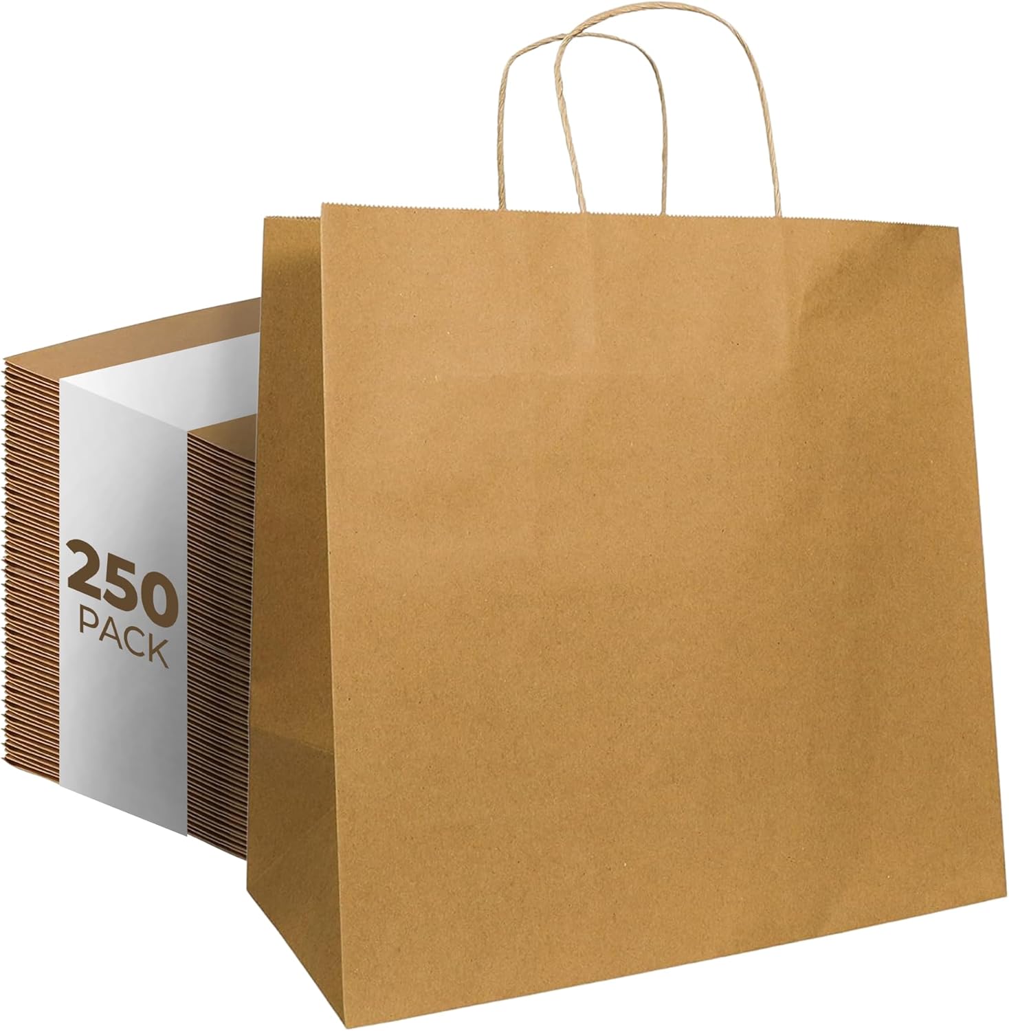 PTP BAGS Natural Jr. Mart Bags - Heavy-Duty Brown Paper Bags