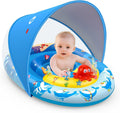 Baby Pool Float with Canopy UPF50+ for Infants 6-36 Months - Safe Swim