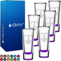 Personalized Purple Bottom Shot Glasses Set of 6 - Custom 2 oz Cordial