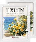 11x14 Picture Frame 2 Pack White Solid Wood - Gallery Poster Frames