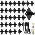 Gridwall Mount Brackets Black, 30 Pcs - Heavy Duty Grid Panel Support