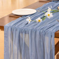 Cheesecloth Table Runner 35in x 120in Dusty Blue - Boho Rustic Table