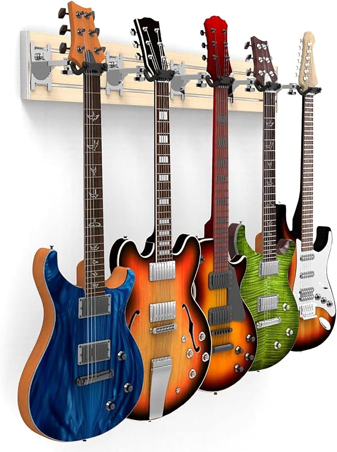 DLDIRECT Multiple Guitar & Ukulele Wall Mount - 5 Guitar Holder
