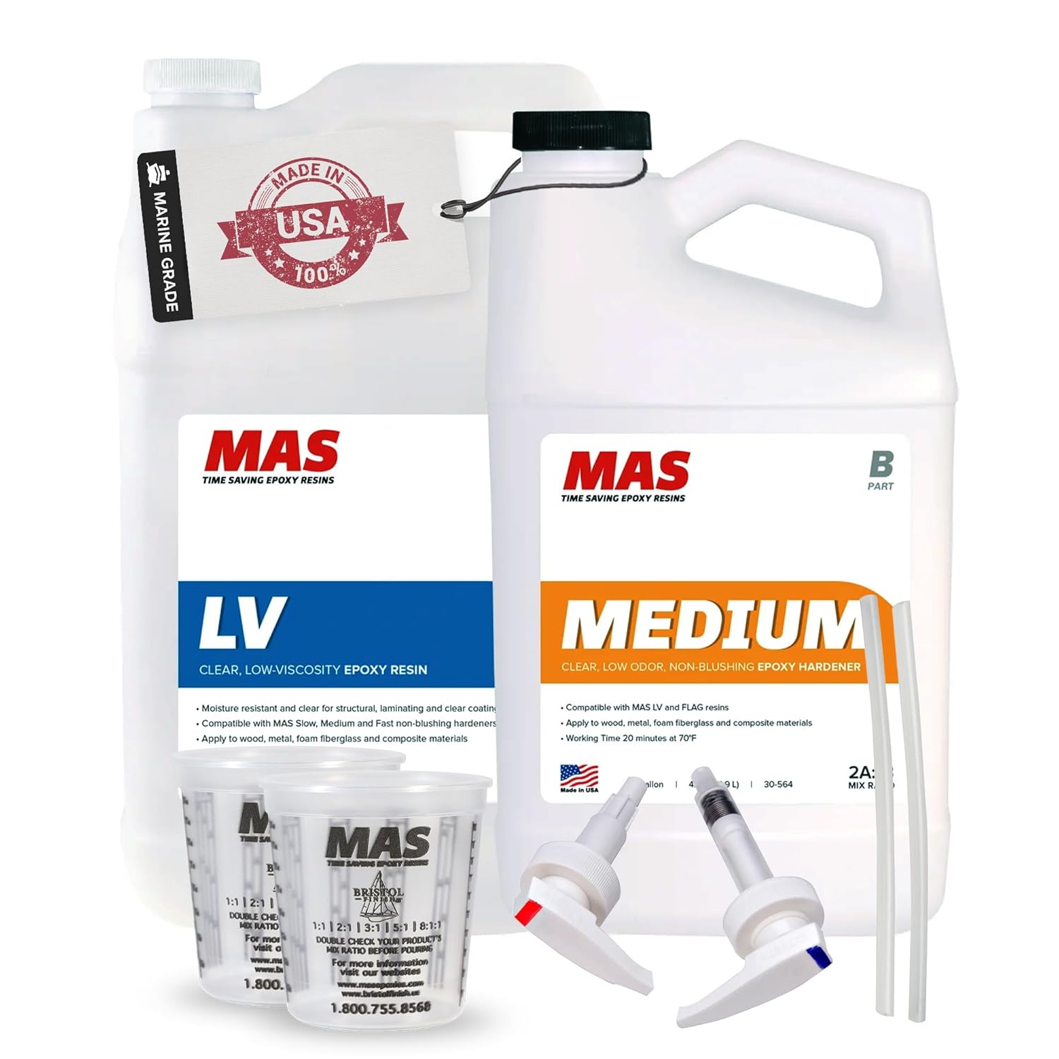 MAS Epoxies Marine Epoxy Resin Kit for Boat and Wood Repair