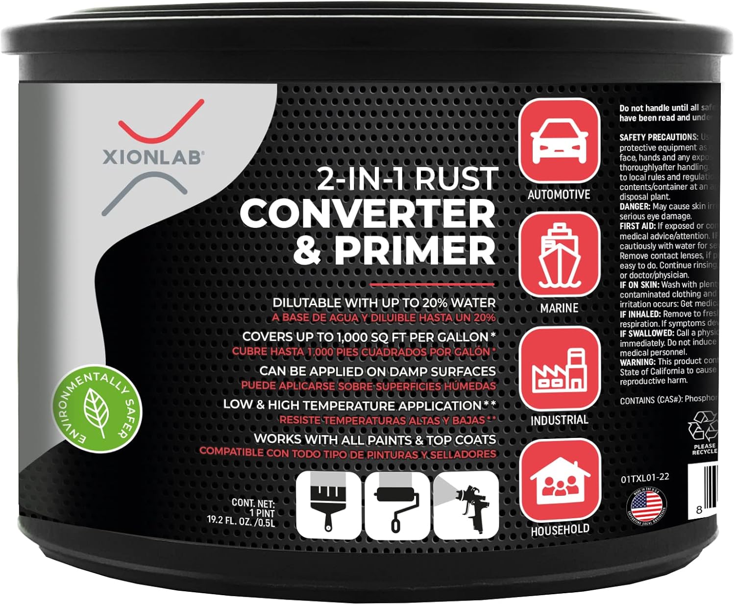 XIONLAB 2 in 1 Rust Converter & Metal Primer for Damp Surfaces