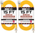 Iron Forge Cable Lighted Outdoor Extension Cord 15 ft 2-Pack - Heavy
