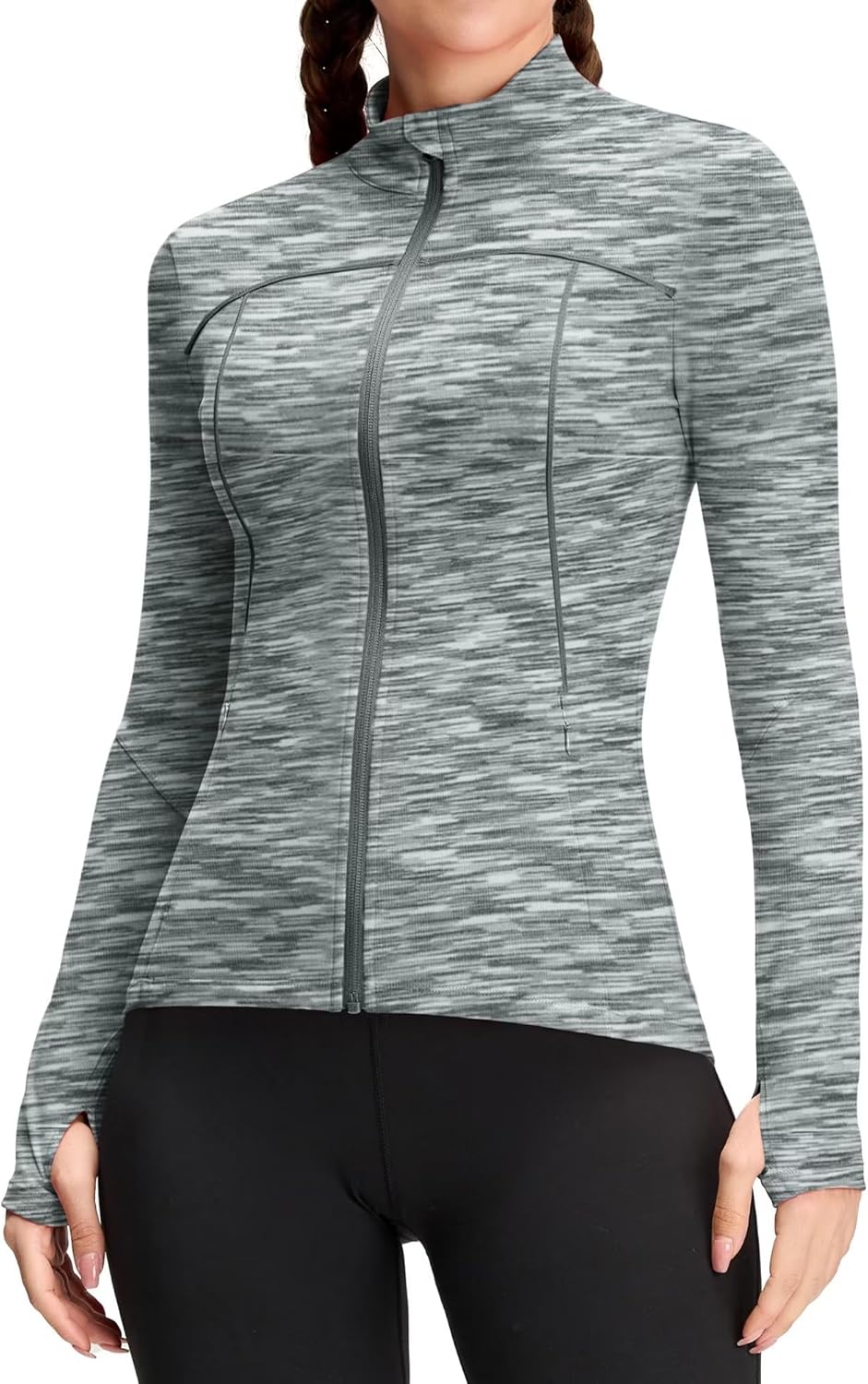 Womens Running Jackets for Gym and Yoga - Full Zip Athletic Top
