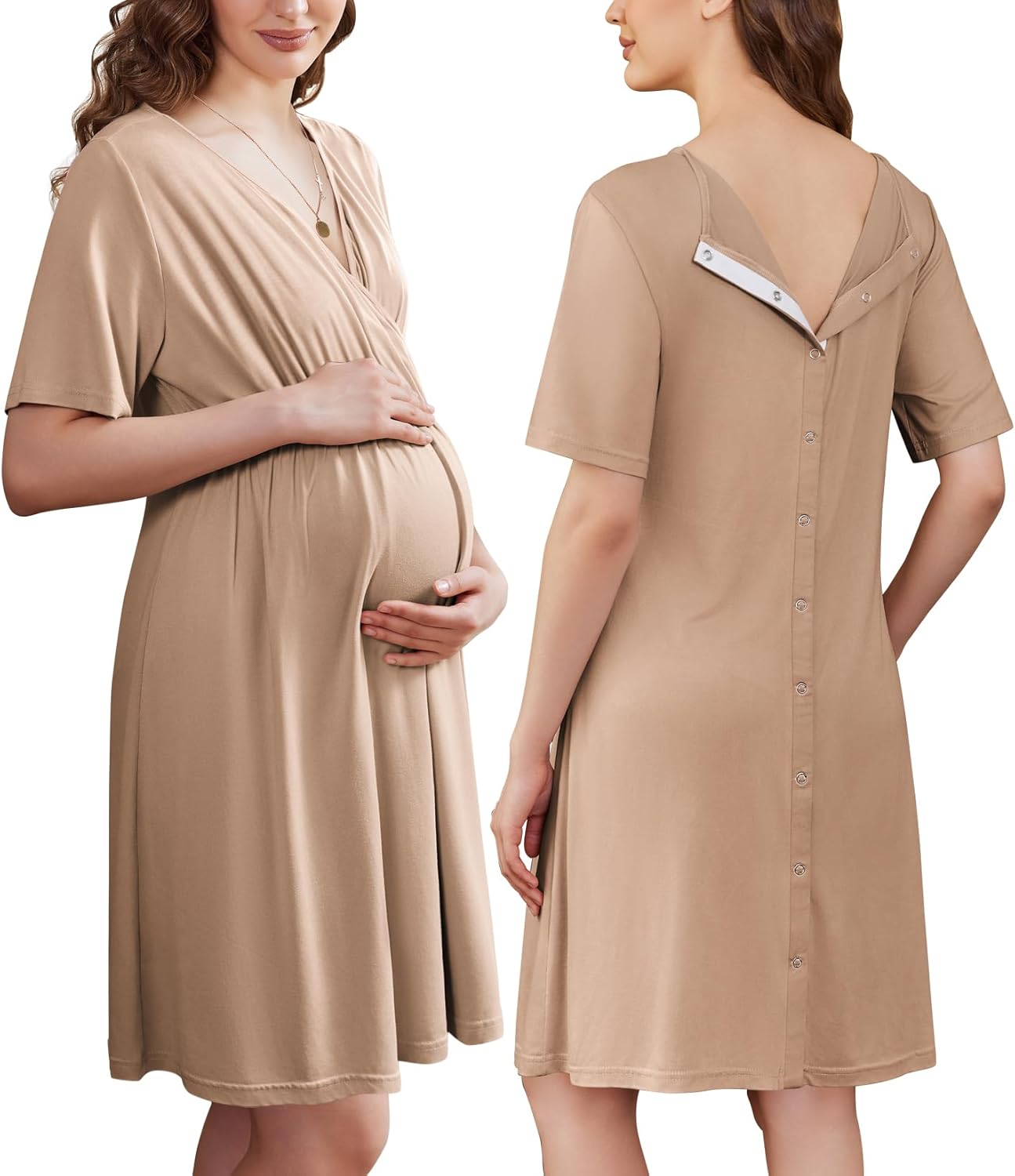 Ekouaer Labor and Delivery Gown for Comfortable Maternity Use