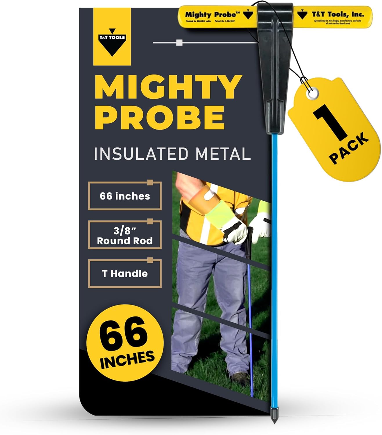66-Inch Mighty Probe Insulated Metal Soil Probe for Tough Tasks