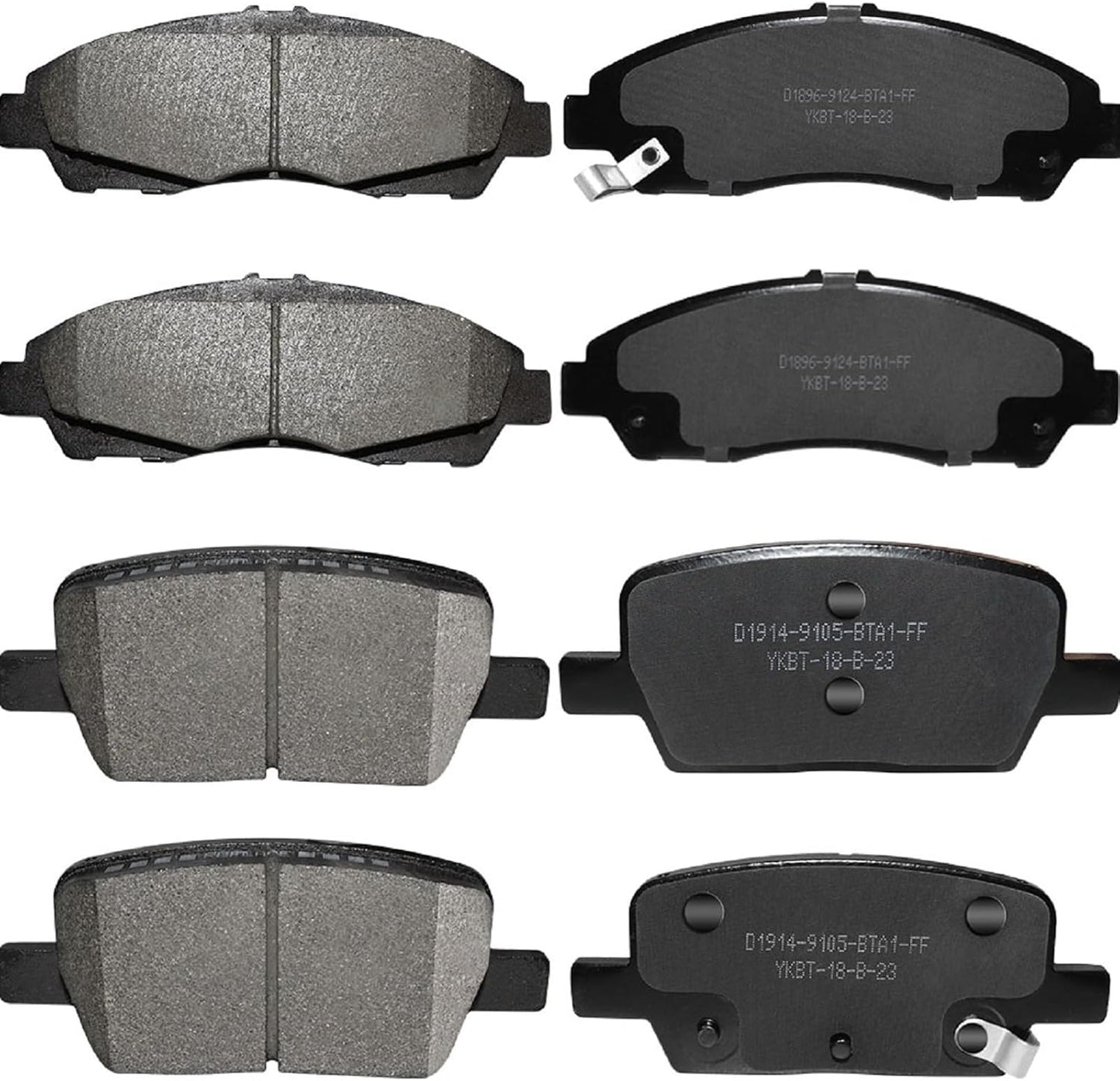 SIPAUTEC Front & Rear Ceramic Brake Pads for Buick & Cadillac