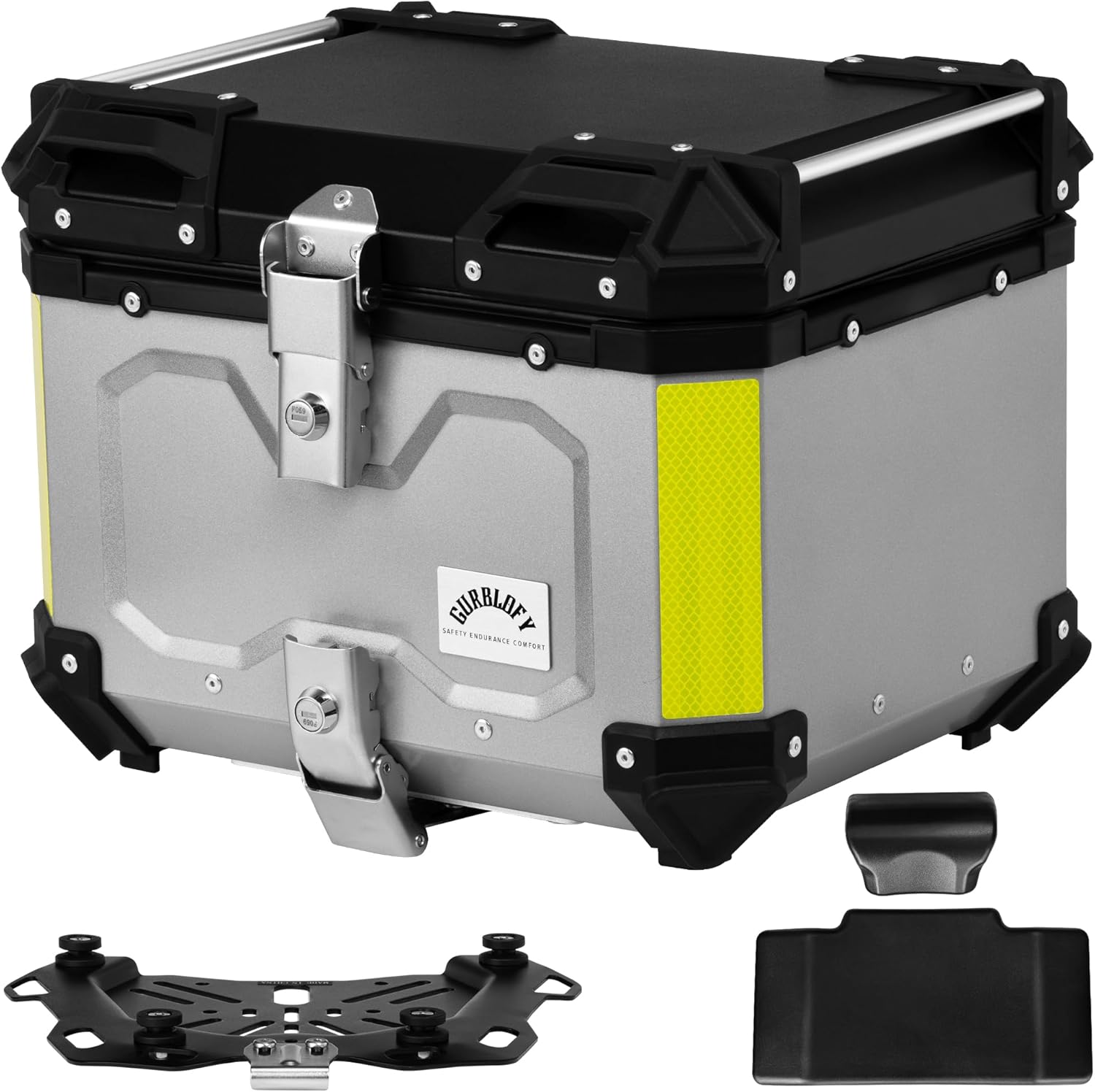 Motorcycle Top Case 45L Aluminum Tail Box with Anti-Theft Lock