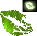 18in Lime Green Reflective Skull Crossbones Decal - Special Edition