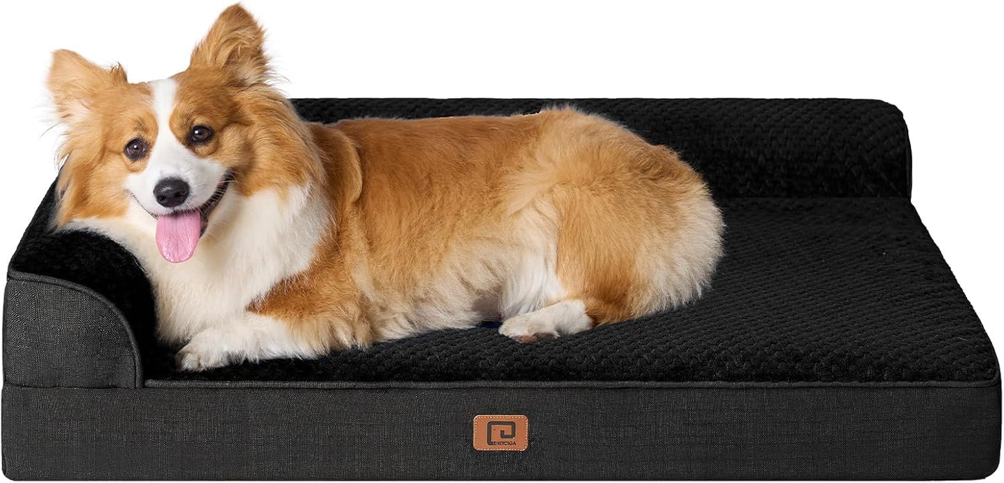 EHEYCIGA Memory Foam Dog Bed for Large Dogs with Waterproof Liner