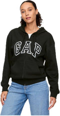 GAP womens Logo Hoodie Hooded Full Zip Sweatshirt - Soft Everyday