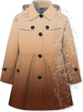 Girl's Rain Jacket Lightweight Waterproof Hooded Trench