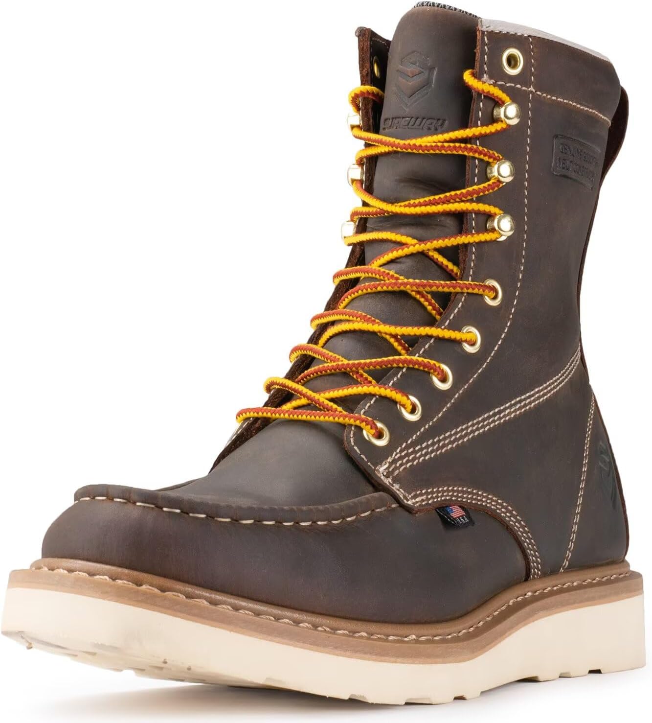 SUREWAY 8in Wedge Moc Toe Work Boots for Men - Comfort & Safety