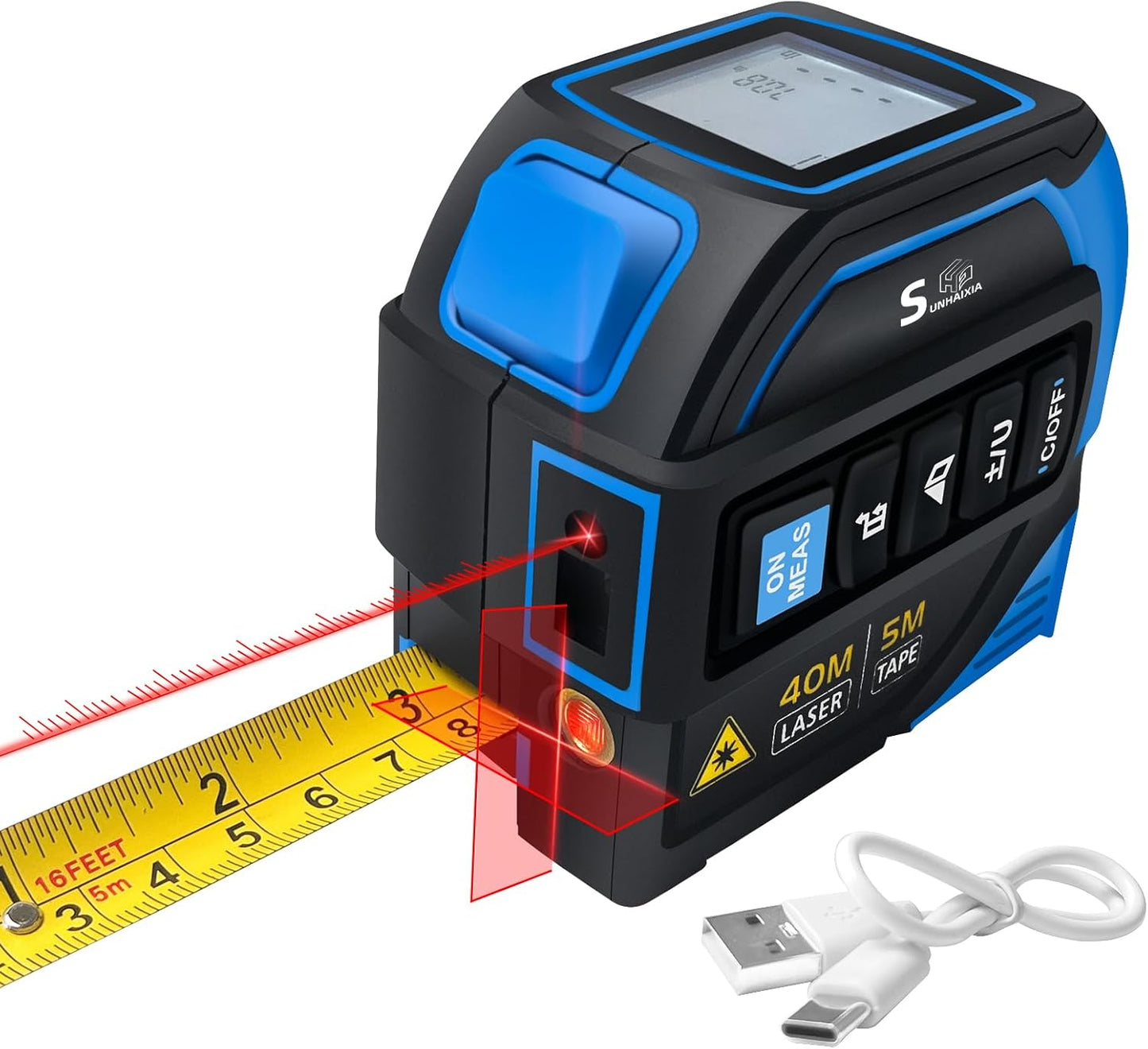 4-in-1 Laser Tape Measure with Level for Precision Tasks