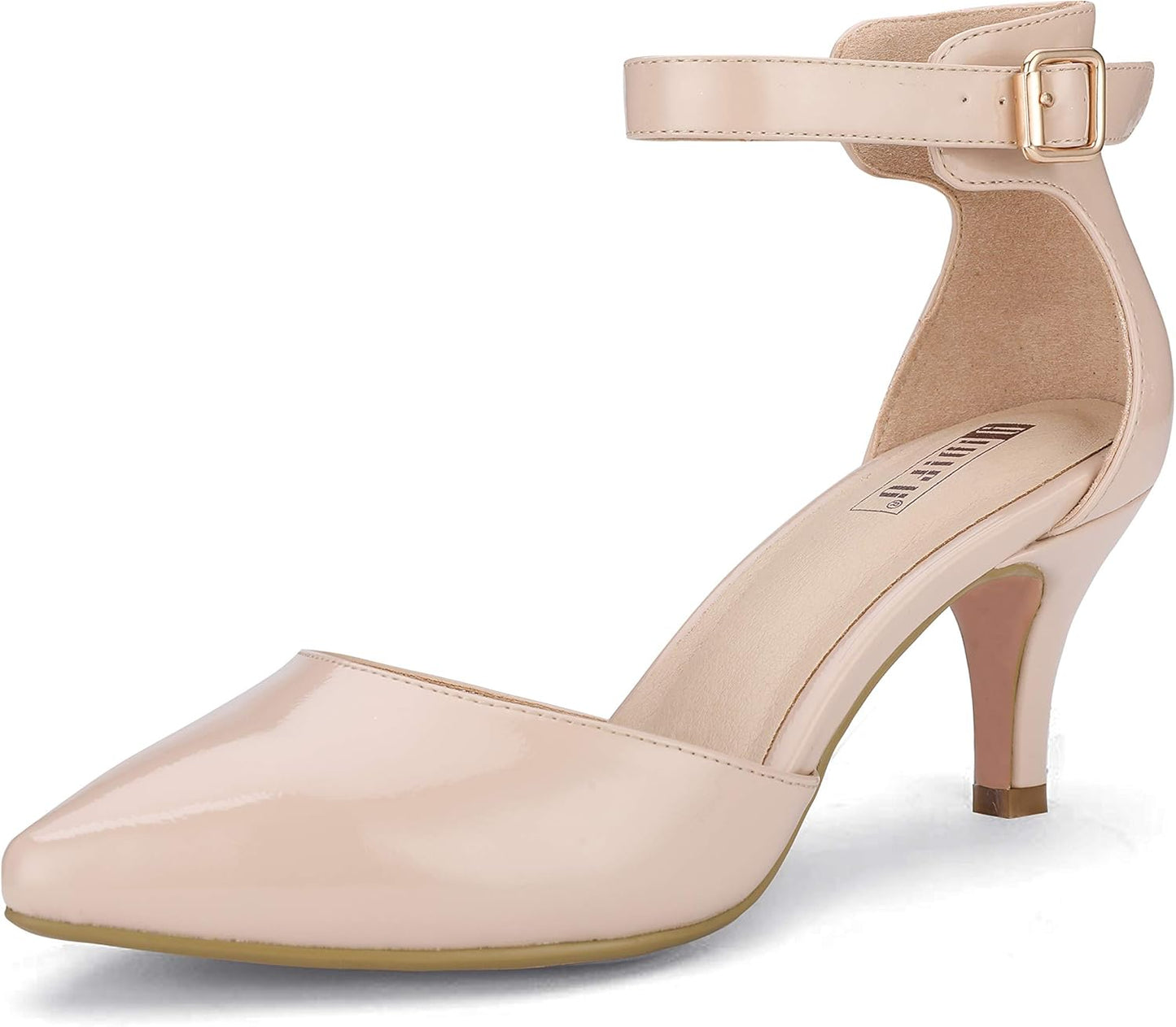 IDIFU Women's D'Orsay Pumps Low Kitten Heels for Dressy Occasions